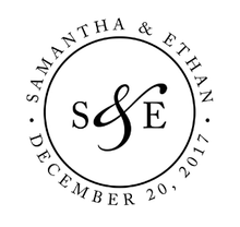 initial calligraphy personalized self inking wedding stamp