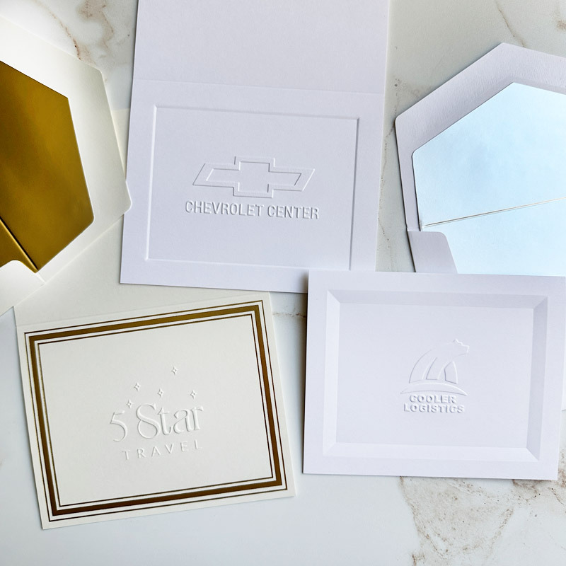 Your Logo Embossed Samples from StationeryXpress.com